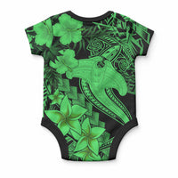 Aloha Hawaii Baby Onesie Hammerhead Shark Tattoo Polynesian Summer - Green LT9 - Polynesian Pride
