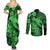 Aloha Hawaii Couples Matching Summer Maxi Dress and Long Sleeve Button Shirts Hammerhead Shark Tattoo Polynesian Summer - Green LT9 - Polynesian Pride