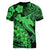 Aloha Hawaii Women V Neck T Shirt Hammerhead Shark Tattoo Polynesian Summer - Green LT9 - Polynesian Pride