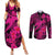Aloha Hawaii Couples Matching Summer Maxi Dress and Long Sleeve Button Shirts Hammerhead Shark Tattoo Polynesian Summer - Pink LT9 Pink - Polynesian Pride