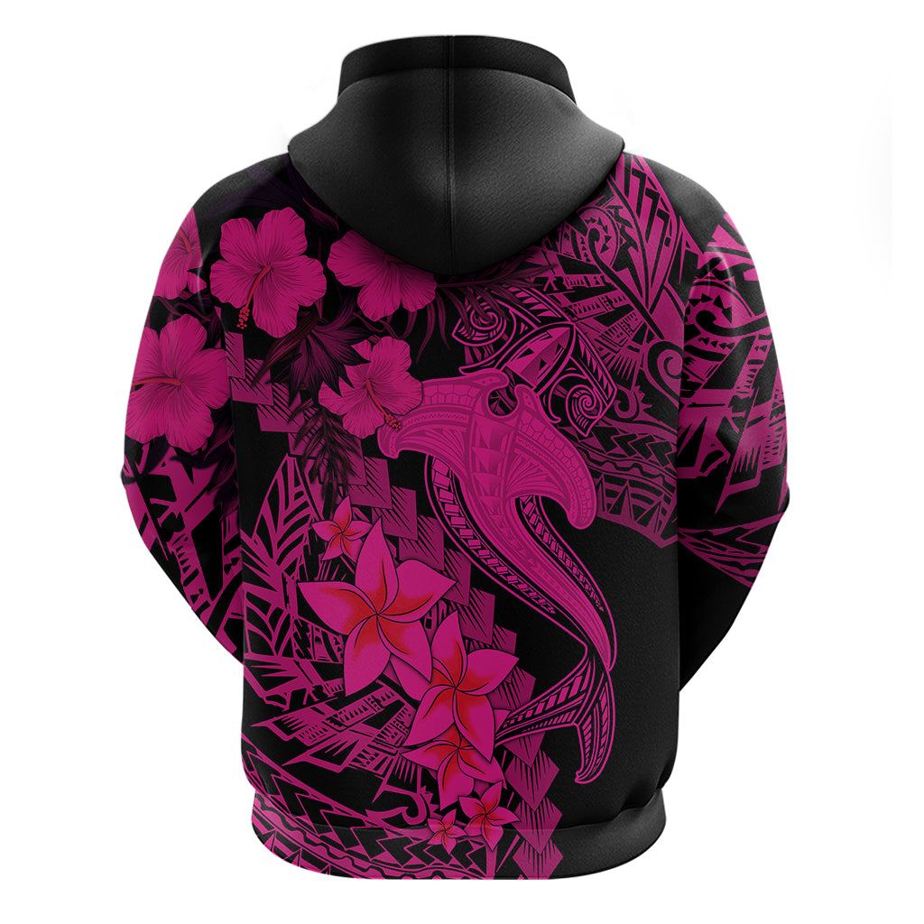 Aloha Hawaii Hoodie Hammerhead Shark Tattoo Polynesian Summer - Pink LT9 - Polynesian Pride