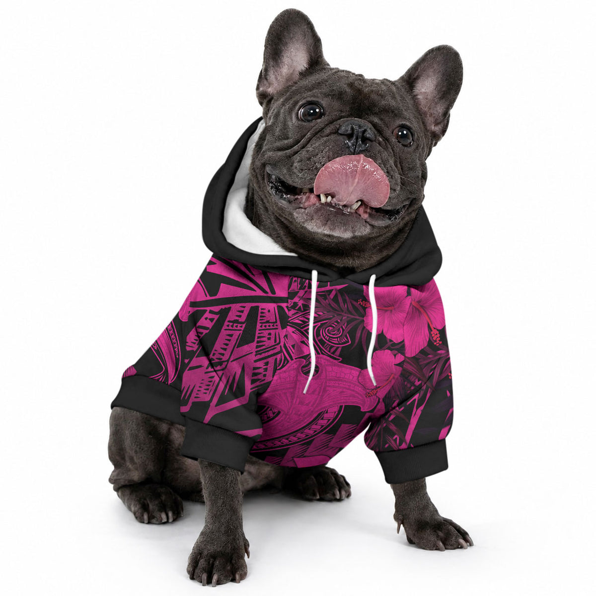 Aloha Hawaii Pet Hoodie Hammerhead Shark Tattoo Polynesian Summer - Pink LT9 - Polynesian Pride