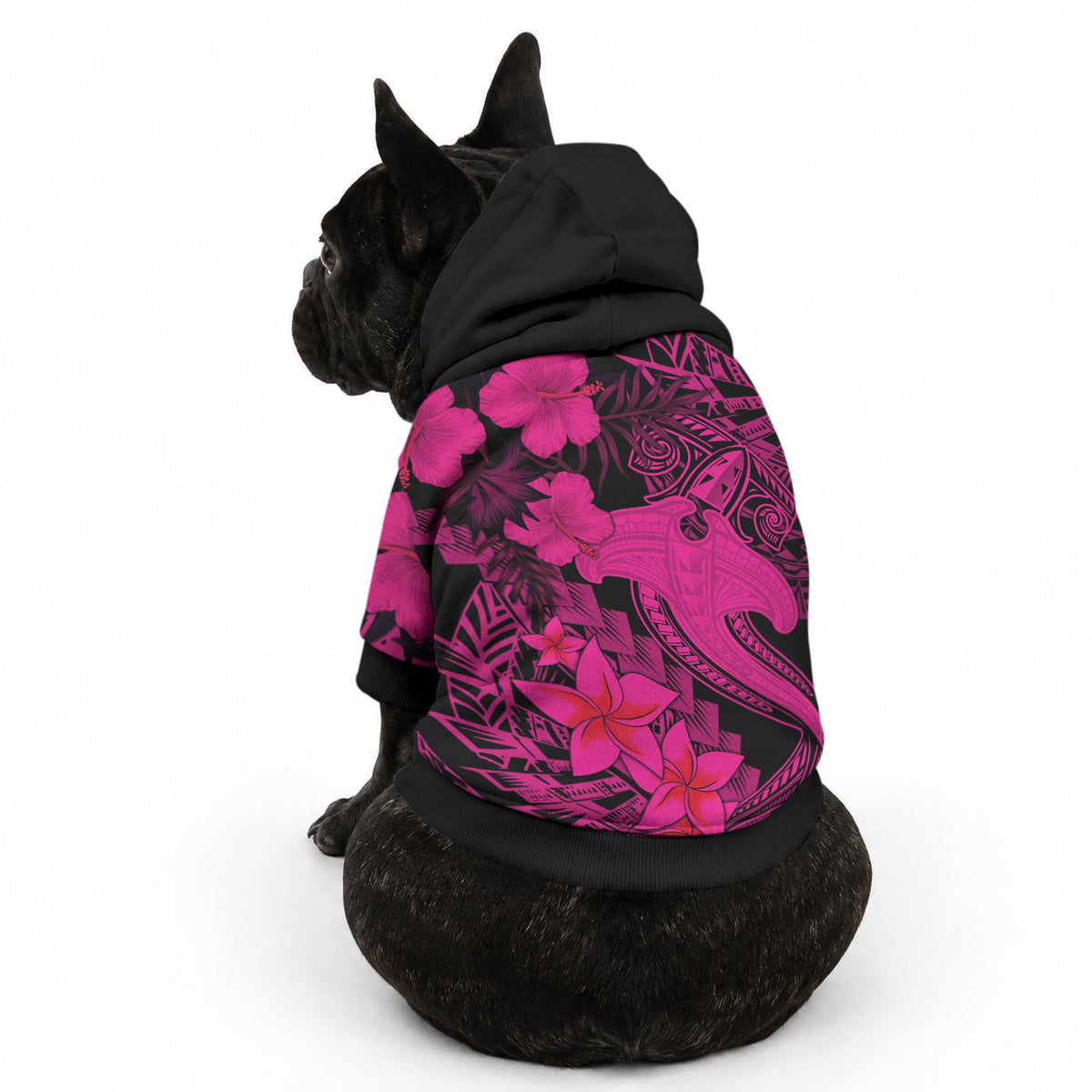 Aloha Hawaii Pet Hoodie Hammerhead Shark Tattoo Polynesian Summer - Pink LT9 - Polynesian Pride