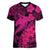 Aloha Hawaii Women V Neck T Shirt Hammerhead Shark Tattoo Polynesian Summer - Pink LT9 Female Pink - Polynesian Pride