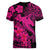 Aloha Hawaii Women V Neck T Shirt Hammerhead Shark Tattoo Polynesian Summer - Pink LT9 - Polynesian Pride