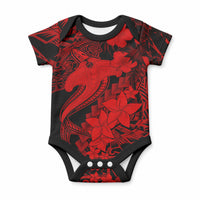Aloha Hawaii Baby Onesie Hammerhead Shark Tattoo Polynesian Summer - Red LT9 Red - Polynesian Pride