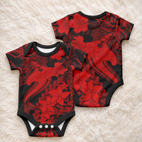 Aloha Hawaii Baby Onesie Hammerhead Shark Tattoo Polynesian Summer - Red LT9 - Polynesian Pride