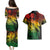 Aloha Hawaii Couples Matching Puletasi Dress and Hawaiian Shirt Hammerhead Shark Tattoo Polynesian Summer - Reggae LT9 - Polynesian Pride