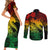 Aloha Hawaii Couples Matching Short Sleeve Bodycon Dress and Long Sleeve Button Shirts Hammerhead Shark Tattoo Polynesian Summer - Reggae LT9 - Polynesian Pride