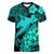 Aloha Hawaii Women V Neck T Shirt Hammerhead Shark Tattoo Polynesian Summer - Turquoise LT9 Female Turquoise - Polynesian Pride