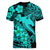 Aloha Hawaii Women V Neck T Shirt Hammerhead Shark Tattoo Polynesian Summer - Turquoise LT9 - Polynesian Pride