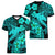 Aloha Hawaii Women V Neck T Shirt Hammerhead Shark Tattoo Polynesian Summer - Turquoise LT9 - Polynesian Pride