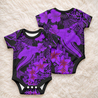 Aloha Hawaii Baby Onesie Hammerhead Shark Tattoo Polynesian Summer - Violet LT9 - Polynesian Pride