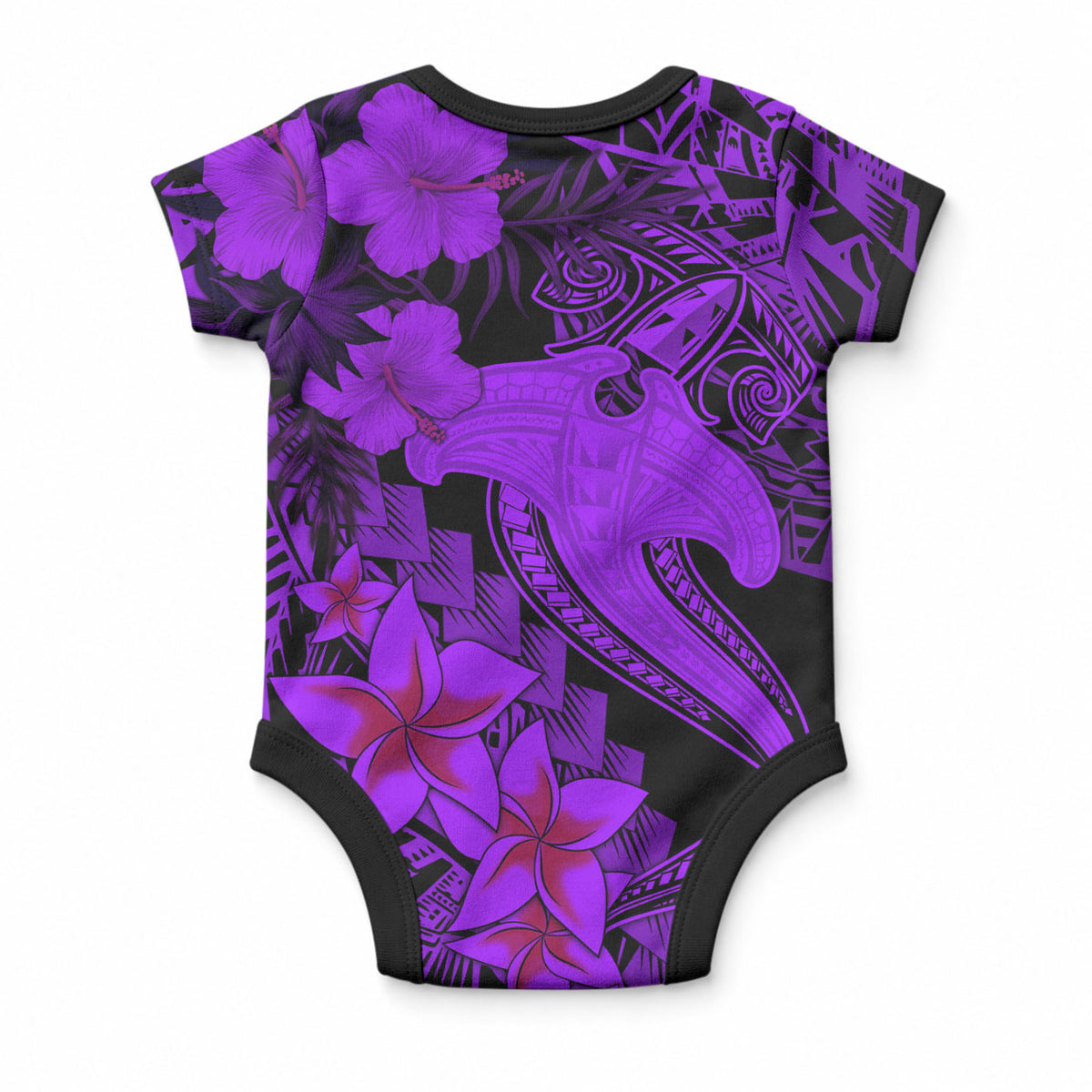 Aloha Hawaii Baby Onesie Hammerhead Shark Tattoo Polynesian Summer - Violet LT9 - Polynesian Pride