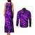 Aloha Hawaii Couples Matching Tank Maxi Dress and Long Sleeve Button Shirts Hammerhead Shark Tattoo Polynesian Summer - Violet LT9 - Polynesian Pride