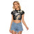 Aloha Hawaii Raglan Cropped T Shirt Hammerhead Shark Tattoo Polynesian Summer - White LT9 Female White - Polynesian Pride