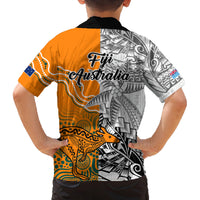 Fiji Australia Rugby Family Matching Long Sleeve Bodycon Dress and Hawaiian Shirt World Cup 2023 Polynesia Tapa Mixed Indigenous Aboriginal LT9 - Polynesian Pride