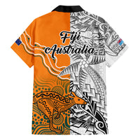 Fiji Australia Rugby Family Matching Short Sleeve Bodycon Dress and Hawaiian Shirt World Cup 2023 Polynesia Tapa Mixed Indigenous Aboriginal LT9 - Polynesian Pride