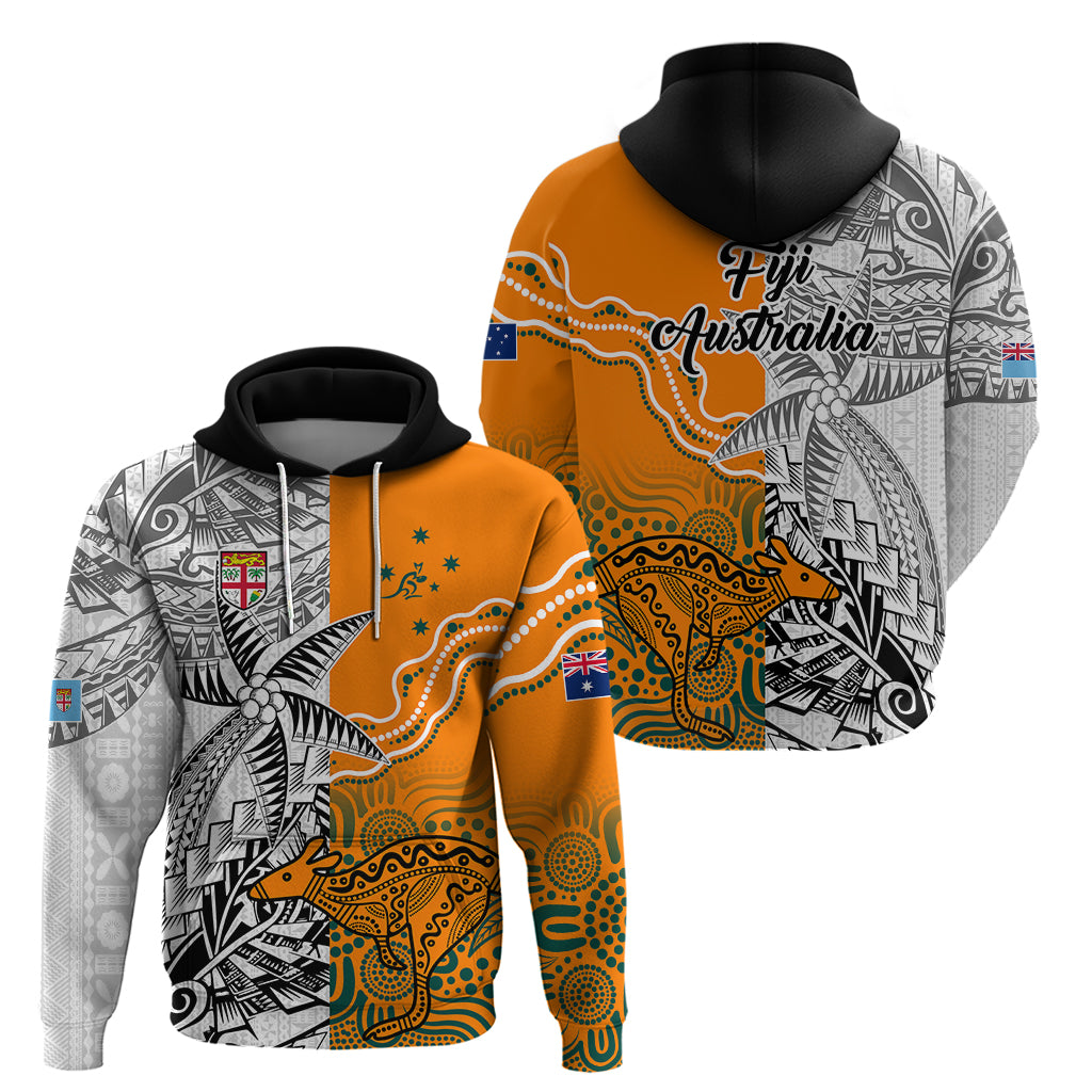 Fiji Australia Rugby Hoodie World Cup 2023 Polynesia Tapa Mixed Indigenous Aboriginal LT9 - Polynesian Pride