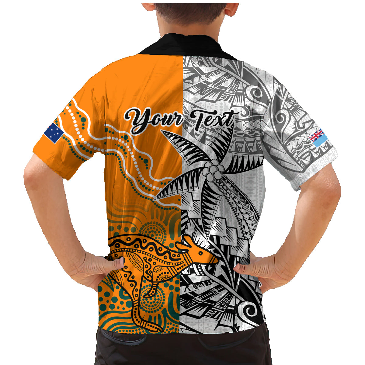 Personalised Fiji Australia Rugby Family Matching Mermaid Dress and Hawaiian Shirt World Cup 2023 Polynesia Tapa Mixed Indigenous Aboriginal LT9 - Polynesian Pride