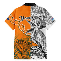 Personalised Fiji Australia Rugby Family Matching Mermaid Dress and Hawaiian Shirt World Cup 2023 Polynesia Tapa Mixed Indigenous Aboriginal LT9 - Polynesian Pride