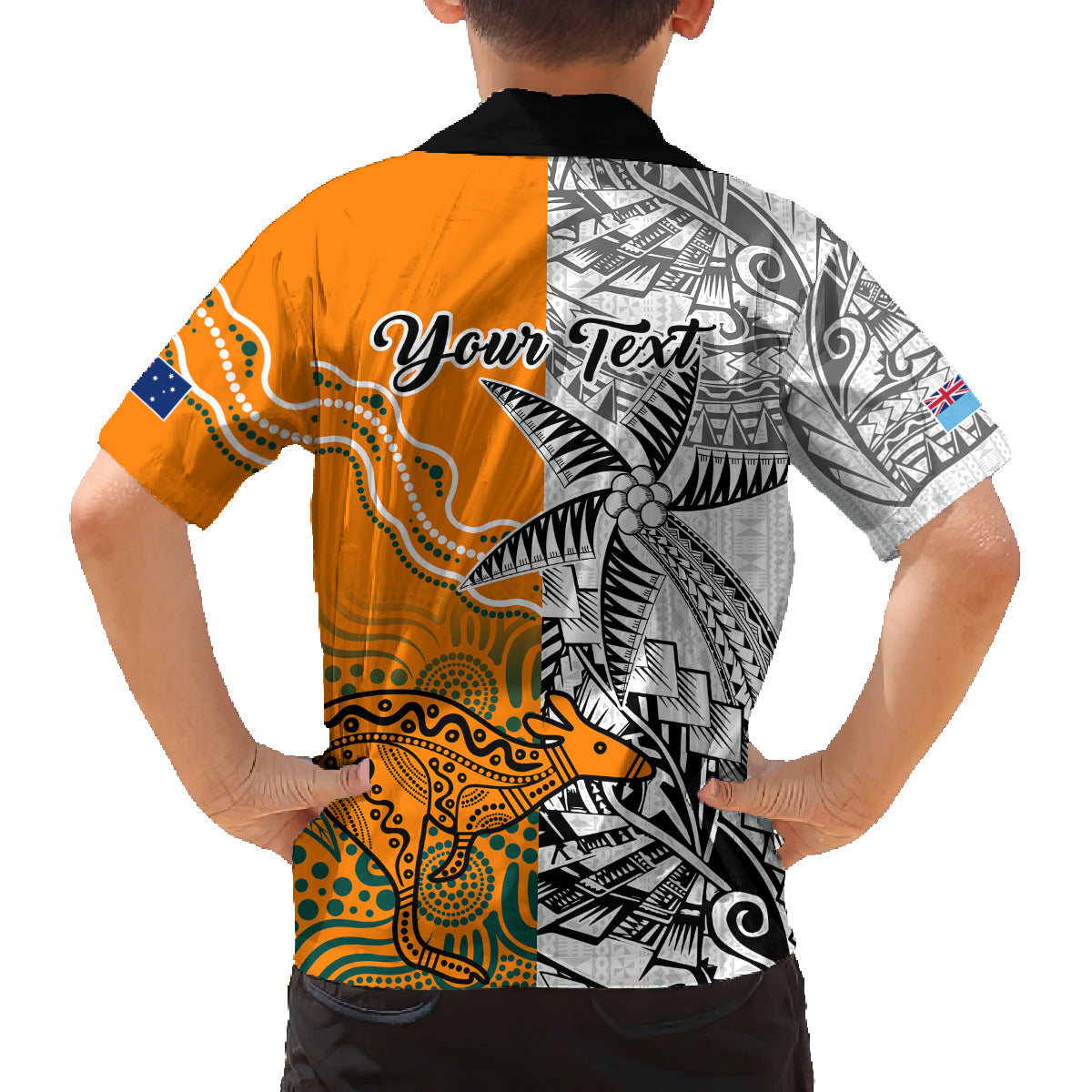 Personalised Fiji Australia Rugby Family Matching Summer Maxi Dress and Hawaiian Shirt World Cup 2023 Polynesia Tapa Mixed Indigenous Aboriginal LT9 - Polynesian Pride