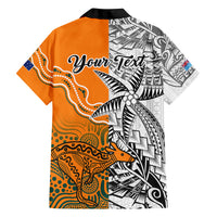 Personalised Fiji Australia Rugby Family Matching Summer Maxi Dress and Hawaiian Shirt World Cup 2023 Polynesia Tapa Mixed Indigenous Aboriginal LT9 - Polynesian Pride