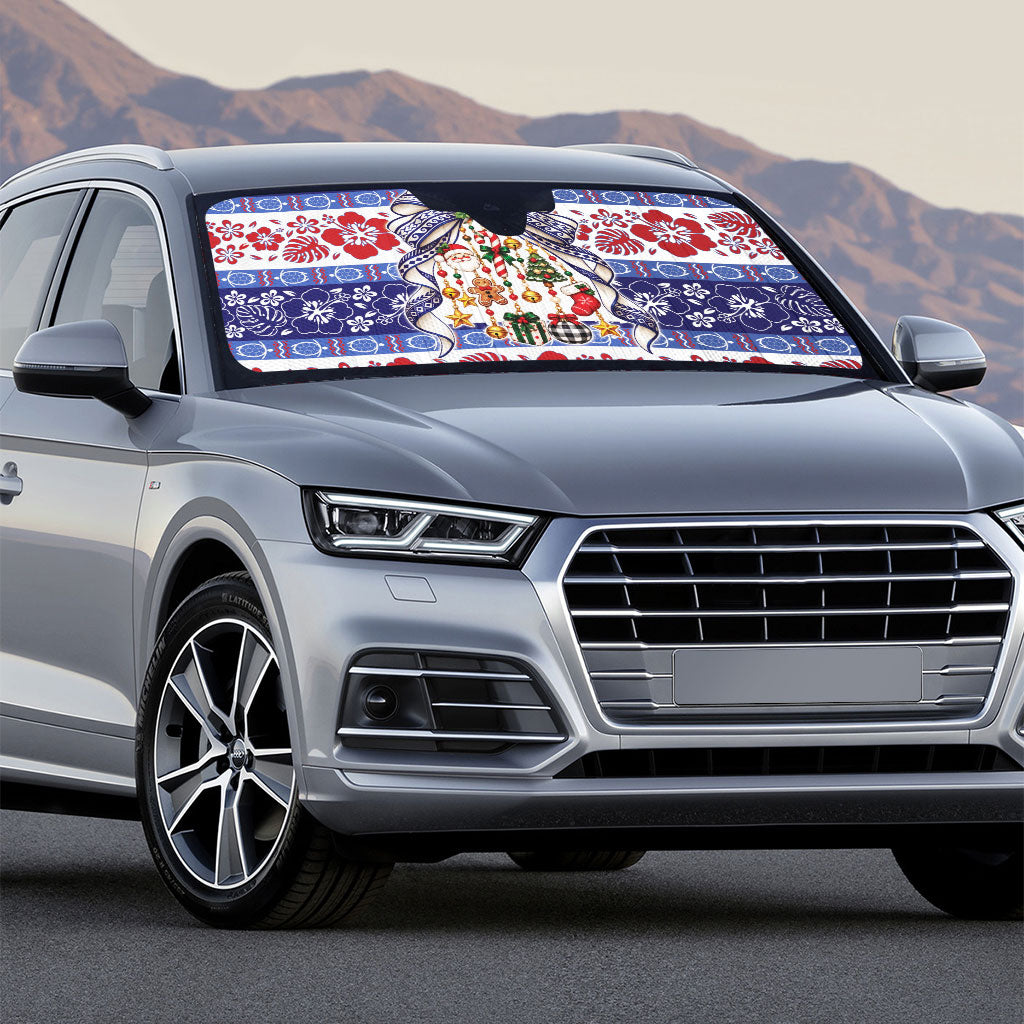 Samoa Tribal Christmas Bow Auto Sun Shade Ia Manuia lava le Kerisimasi LT9 - Polynesian Pride