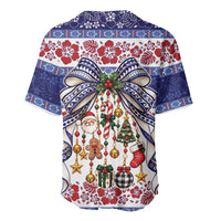 Samoa Tribal Christmas Bow Baseball Jersey Ia Manuia lava le Kerisimasi LT9 - Polynesian Pride