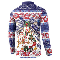 Samoa Tribal Christmas Bow Button Sweatshirt Ia Manuia lava le Kerisimasi LT9 - Polynesian Pride