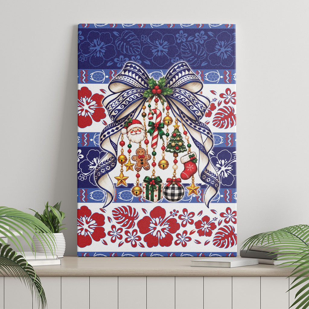 Samoa Tribal Christmas Bow Canvas Wall Art Ia Manuia lava le Kerisimasi LT9 - Polynesian Pride