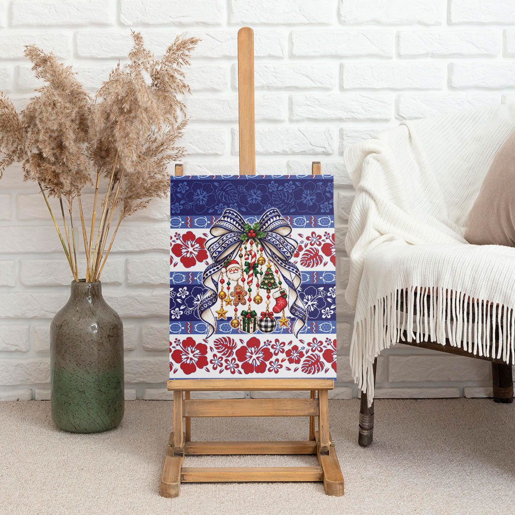 Samoa Tribal Christmas Bow Canvas Wall Art Ia Manuia lava le Kerisimasi LT9 - Polynesian Pride