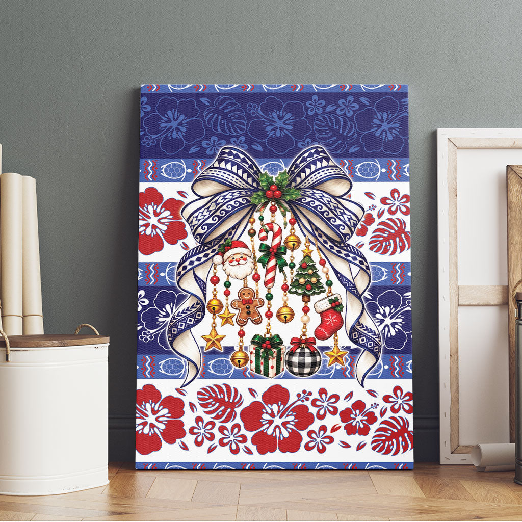 Samoa Tribal Christmas Bow Canvas Wall Art Ia Manuia lava le Kerisimasi LT9 - Polynesian Pride
