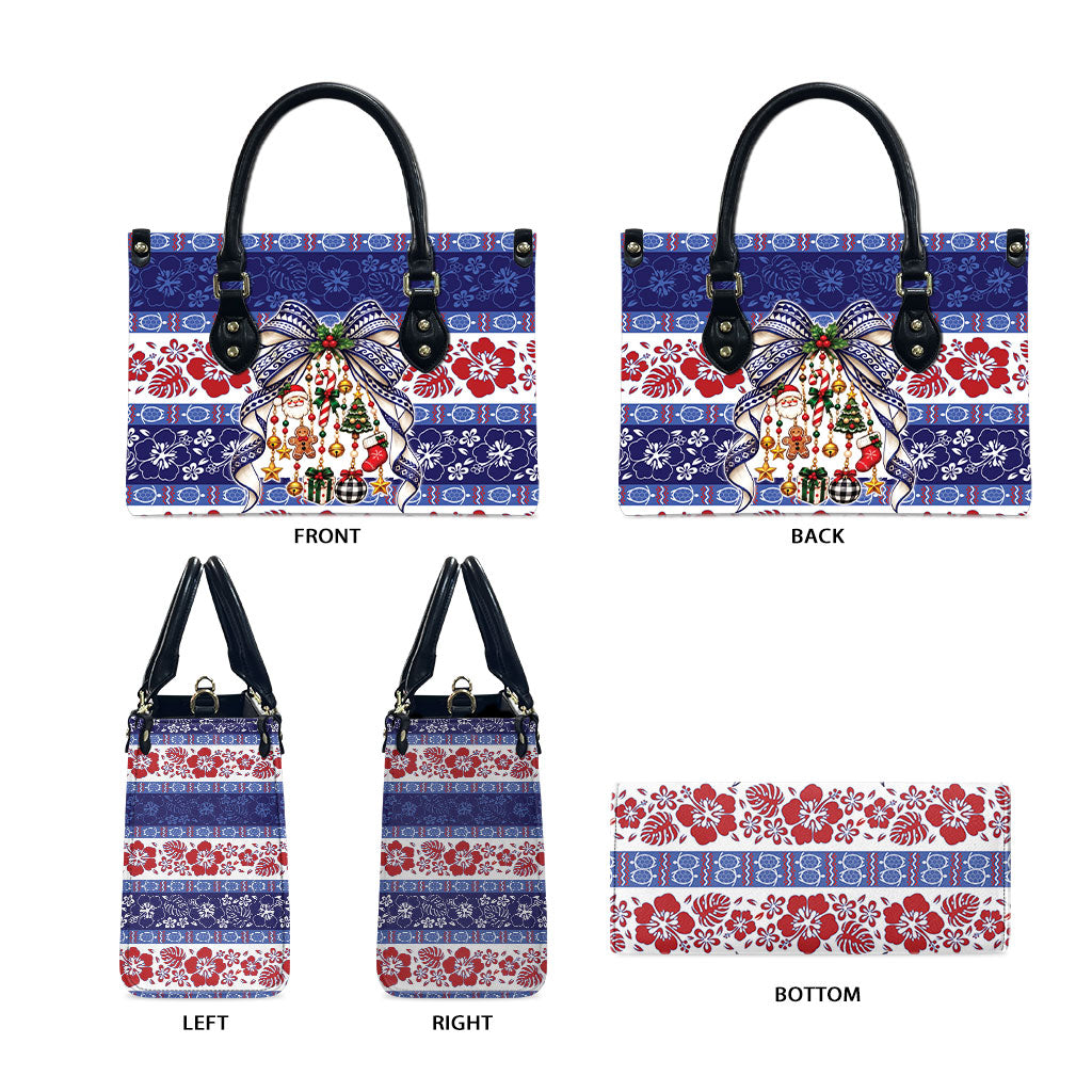 Samoa Tribal Christmas Bow Leather Bag Ia Manuia lava le Kerisimasi LT9 - Polynesian Pride