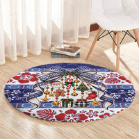 Samoa Tribal Christmas Bow Round Carpet Ia Manuia lava le Kerisimasi LT9 - Polynesian Pride