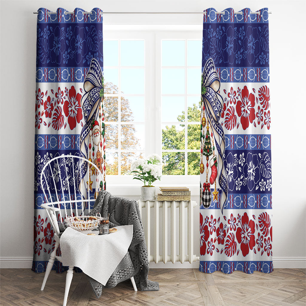 Samoa Tribal Christmas Bow Window Curtain Ia Manuia lava le Kerisimasi LT9 - Polynesian Pride