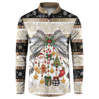 Tonga Ngatu Christmas Bow Button Sweatshirt Kilisimasi Fiefia Gold Style LT9 Red - Polynesian Pride