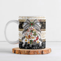 Tonga Ngatu Christmas Bow Ceramic Mug Kilisimasi Fiefia Gold Style LT9 Red - Polynesian Pride