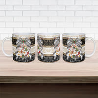 Tonga Ngatu Christmas Bow Ceramic Mug Kilisimasi Fiefia Gold Style LT9 - Polynesian Pride