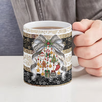 Tonga Ngatu Christmas Bow Ceramic Mug Kilisimasi Fiefia Gold Style LT9 - Polynesian Pride