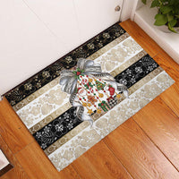 Tonga Ngatu Christmas Bow Rubber Doormat Kilisimasi Fiefia Gold Style LT9 - Polynesian Pride