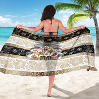 Tonga Ngatu Christmas Bow Sarong Kilisimasi Fiefia Gold Style LT9 - Polynesian Pride