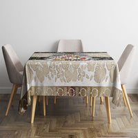Tonga Ngatu Christmas Bow Tablecloth Kilisimasi Fiefia Gold Style LT9 - Polynesian Pride