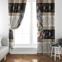 Tonga Ngatu Christmas Bow Window Curtain Kilisimasi Fiefia Gold Style LT9 - Polynesian Pride