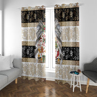 Tonga Ngatu Christmas Bow Window Curtain Kilisimasi Fiefia Gold Style LT9 With Grommets Red - Polynesian Pride