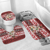 Tonga Ngatu Christmas Bow Bathroom Set Kilisimasi Fiefia Red Style LT9 Mat Set Only (3 pcs) One Size Gold - Polynesian Pride