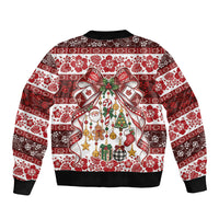 Tonga Ngatu Christmas Bow Bomber Jacket Kilisimasi Fiefia Red Style LT9 - Polynesian Pride