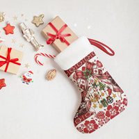 Tonga Ngatu Christmas Bow Christmas Stocking Kilisimasi Fiefia Red Style LT9 - Polynesian Pride
