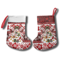 Tonga Ngatu Christmas Bow Christmas Stocking Kilisimasi Fiefia Red Style LT9 - Polynesian Pride