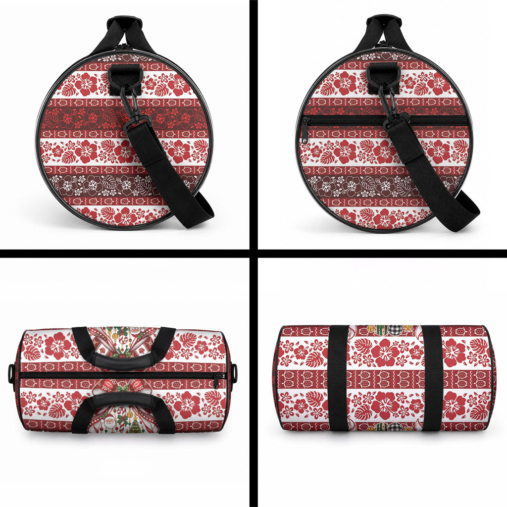 Tonga Ngatu Christmas Bow Duffle Bag Kilisimasi Fiefia Red Style LT9 - Polynesian Pride